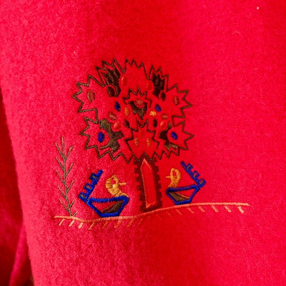 Vintage Geiger red wool embroidered‎ cardigan jacket - Picture 10 of 10